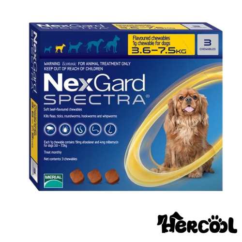 nexgard spectra 3.5 - 7.5 KG ضد انگل نکس گارد اسپکترا 3.5 تا 7.5 کیلوگرم